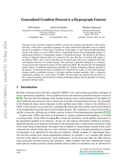 Generalized Gradient Descent is a Hypergraph Functor