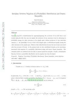 Interplay between Negation of a Probability Distribution and Jensen
  Inequality