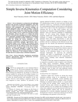 Simple inverse kinematics computation considering joint motion
  efficiency