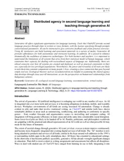 Distributed agency in second language learning and teaching through
  generative AI