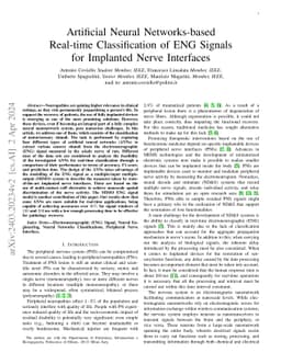 Artificial Neural Networks-based Real-time Classification of ENG Signals
  for Implanted Nerve Interfaces