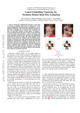 Latent Embedding Clustering for Occlusion Robust Head Pose Estimation