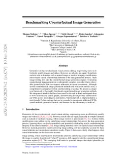 Benchmarking Counterfactual Image Generation