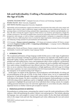 Ink and Individuality: Crafting a Personalised Narrative in the Age of
  LLMs