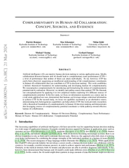 Complementarity in Human-AI Collaboration: Concept, Sources, and
  Evidence