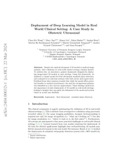Deployment of Deep Learning Model in Real World Clinical Setting: A Case
  Study in Obstetric Ultrasound