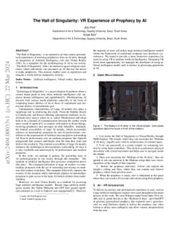 The Hall of Singularity: VR Experience of Prophecy by AI