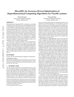 MicroHD: An Accuracy-Driven Optimization of Hyperdimensional Computing
  Algorithms for TinyML systems
