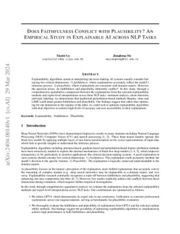 Does Faithfulness Conflict with Plausibility? An Empirical Study in
  Explainable AI across NLP Tasks