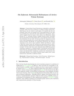 On Inherent Adversarial Robustness of Active Vision Systems