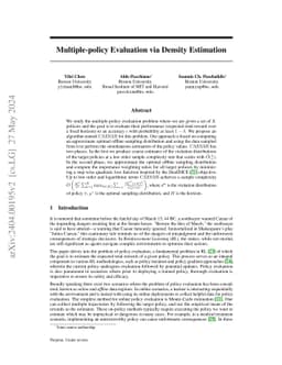 Multiple-policy Evaluation via Density Estimation