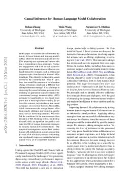 Causal Inference for Human-Language Model Collaboration
