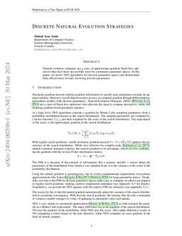 Discrete Natural Evolution Strategies
