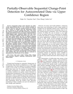 Partially-Observable Sequential Change-Point Detection for
  Autocorrelated Data via Upper Confidence Region