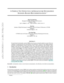 A Simple Yet Effective Approach for Diversified Session-Based
  Recommendation