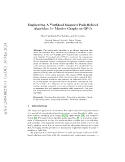 Engineering A Workload-balanced Push-Relabel Algorithm for Massive
  Graphs on GPUs