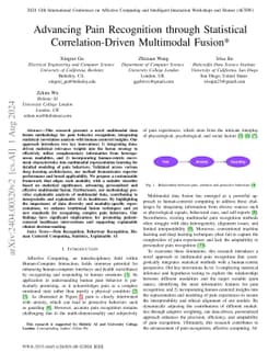 Advancing Multimodal Data Fusion in Pain Recognition: A Strategy
  Leveraging Statistical Correlation and Human-Centered Perspectives