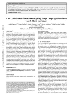 Can LLMs Master Math? Investigating Large Language Models on Math Stack
  Exchange