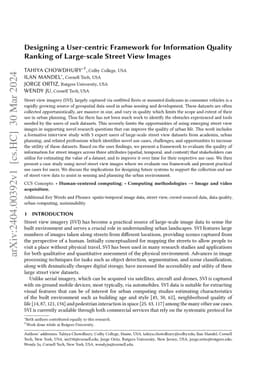 Designing a User-centric Framework for Information Quality Ranking of
  Large-scale Street View Images