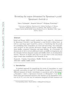Revisiting the region determined by Spearman's $ρ$ and Spearman's
  footrule $φ$