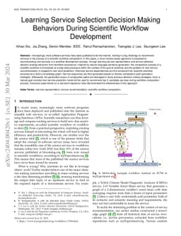 Learning Service Selection Decision Making Behaviors During Scientific
  Workflow Development