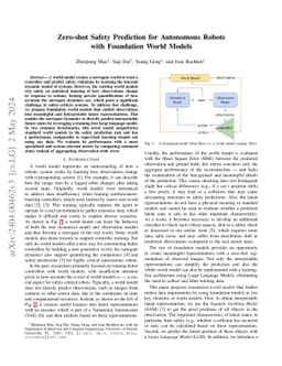 Zero-shot Safety Prediction for Autonomous Robots with Foundation World
  Models
