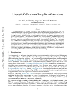 Linguistic Calibration of Long-Form Generations