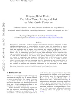 Designing Robot Identity: The Role of Voice, Clothing, and Task on Robot
  Gender Perception