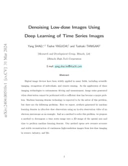 Denoising Low-dose Images Using Deep Learning of Time Series Images