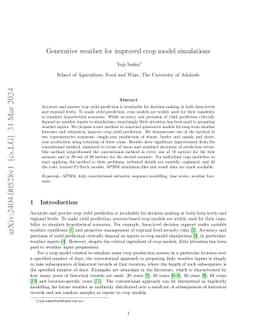 Generative weather for improved crop model simulations