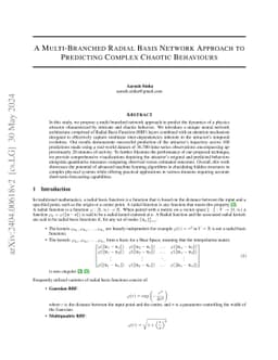 A Multi-Branched Radial Basis Network Approach to Predicting Complex
  Chaotic Behaviours
