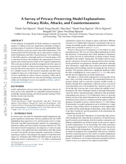 A Survey of Privacy-Preserving Model Explanations: Privacy Risks,
  Attacks, and Countermeasures