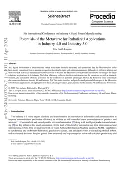 Potentials of the Metaverse for Robotized Applications in Industry 4.0
  and Industry 5.0