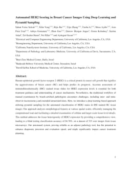 Automated HER2 Scoring in Breast Cancer Images Using Deep Learning and
  Pyramid Sampling