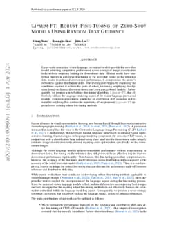 Lipsum-FT: Robust Fine-Tuning of Zero-Shot Models Using Random Text
  Guidance
