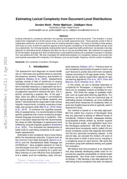 Estimating Lexical Complexity from Document-Level Distributions