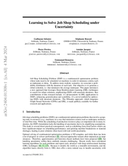 Learning to Solve Job Shop Scheduling under Uncertainty