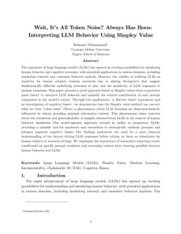 Wait, It's All Token Noise? Always Has Been: Interpreting LLM Behavior
  Using Shapley Value