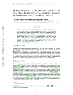 MosquitoFusion: A Multiclass Dataset for Real-Time Detection of
  Mosquitoes, Swarms, and Breeding Sites Using Deep Learning