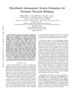 Distributed Autonomous Swarm Formation for Dynamic Network Bridging