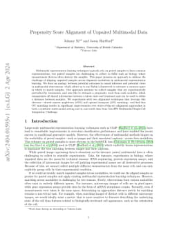 Propensity Score Alignment of Unpaired Multimodal Data