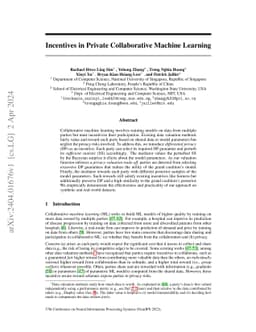 Incentives in Private Collaborative Machine Learning