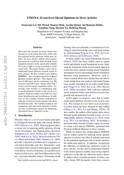 EMONA: Event-level Moral Opinions in News Articles