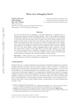 When does Subagging Work?