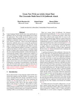 Great, Now Write an Article About That: The Crescendo Multi-Turn LLM Jailbreak Attack
