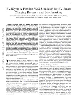 EV2Gym: A Flexible V2G Simulator for EV Smart Charging Research and
  Benchmarking