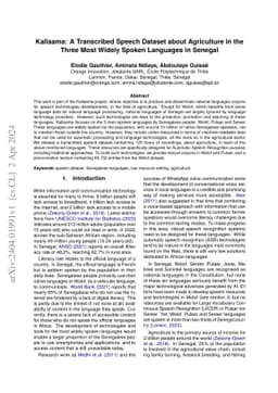 Kallaama: A Transcribed Speech Dataset about Agriculture in the Three
  Most Widely Spoken Languages in Senegal