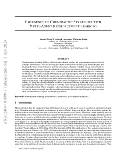 Emergence of Chemotactic Strategies with Multi-Agent Reinforcement
  Learning