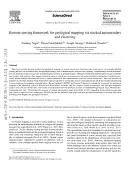 Remote sensing framework for geological mapping via stacked autoencoders
  and clustering