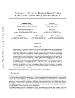 Comparative Study of Domain Driven Terms Extraction Using Large Language
  Models